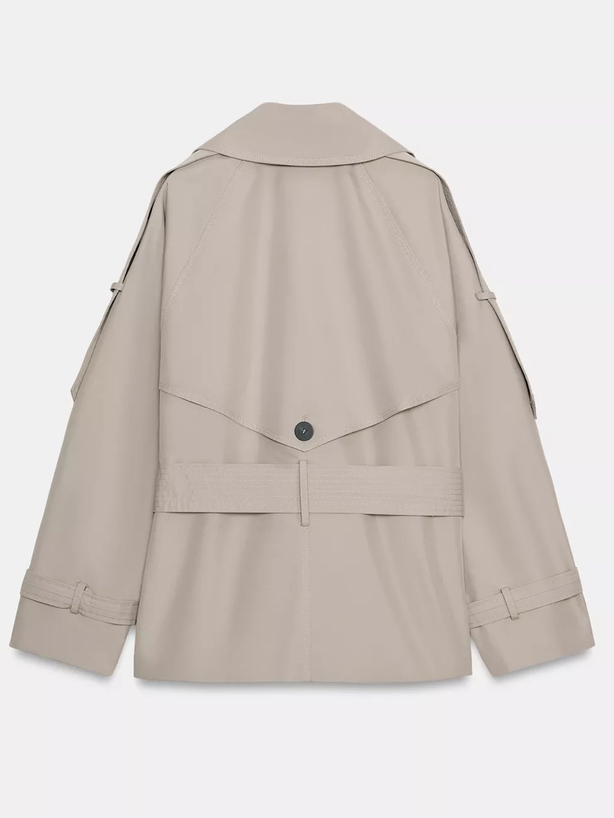 Nwt Zara Zw Collection Oversized Water Repellent Trench Coat With Belt — image 8 of 8